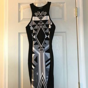 Tribal Print Colorblock Bodycon Dress